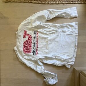 Vineyard Vines White and Red Valentine's Long Sleeve Tee